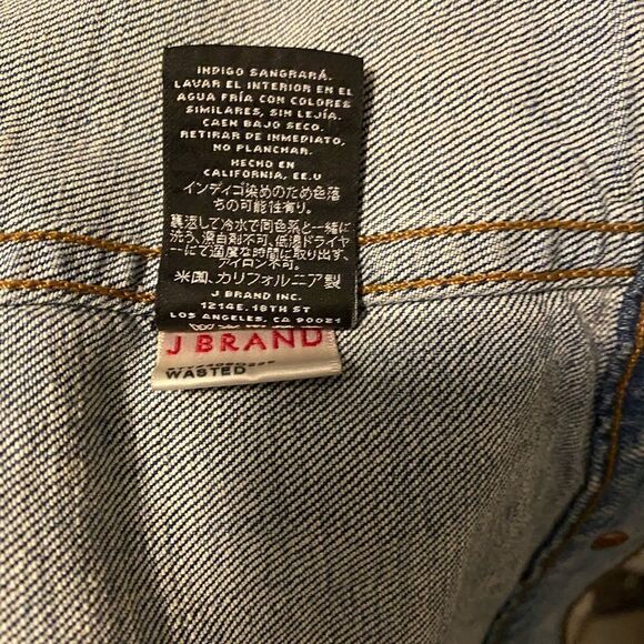 J Brand Distressed Denim Jacket Oversized Wasted - Picture 12 of 15